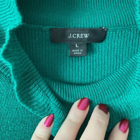 Jcrew Green Ruffle-neck Sweater - Picture 3 of 5
